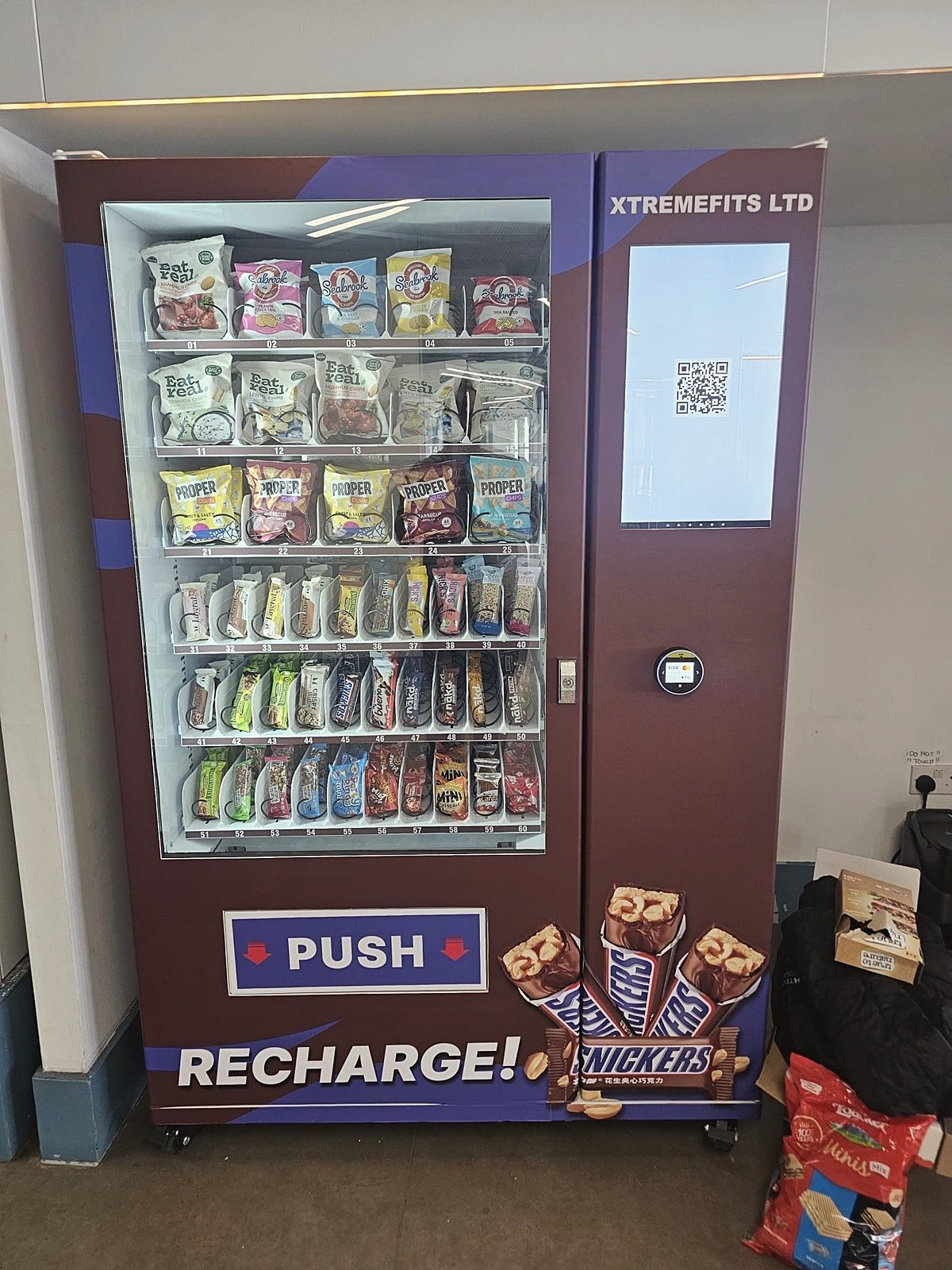 XtremeFits vending machine in a current health and fitness location