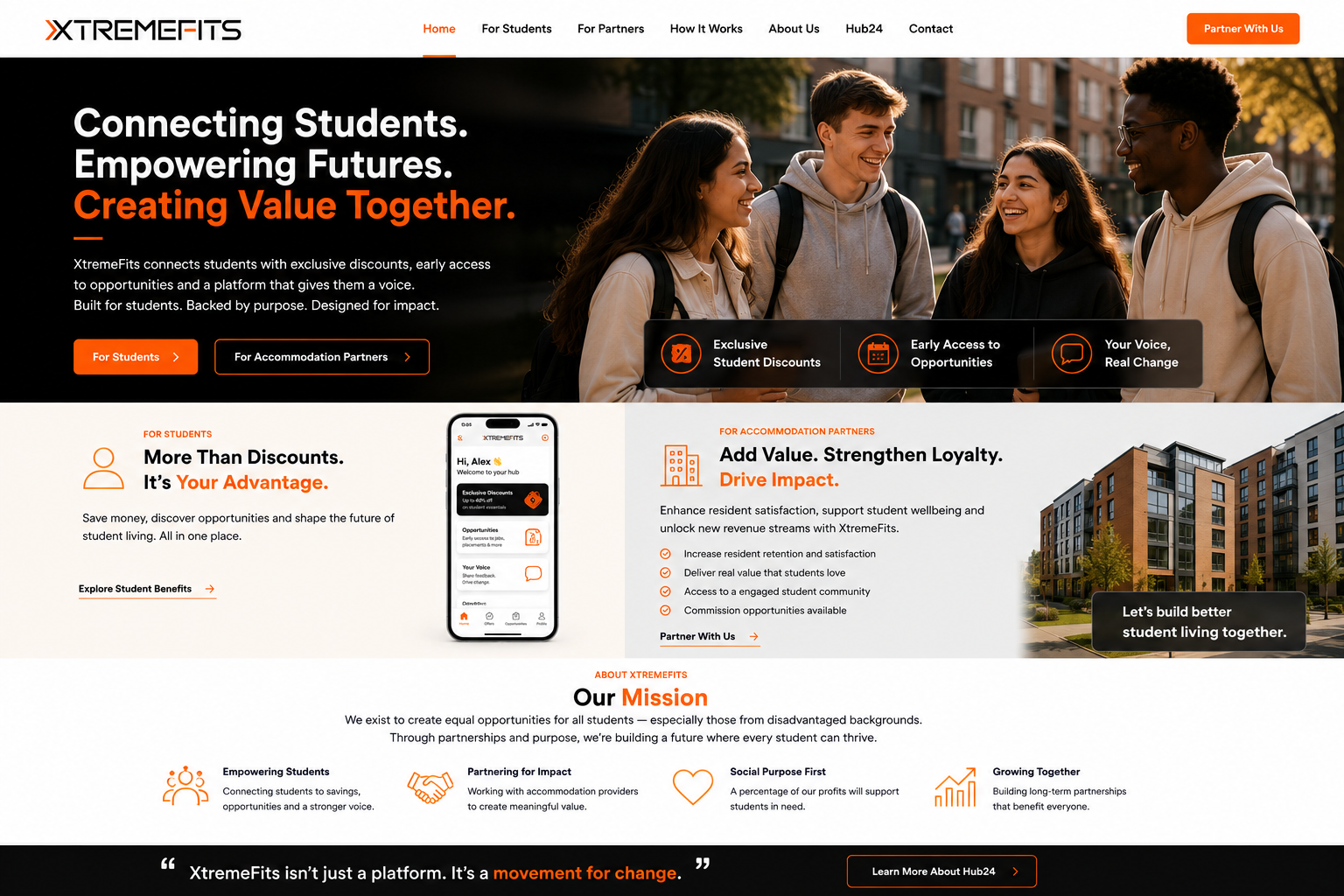 Students in modern accommodation