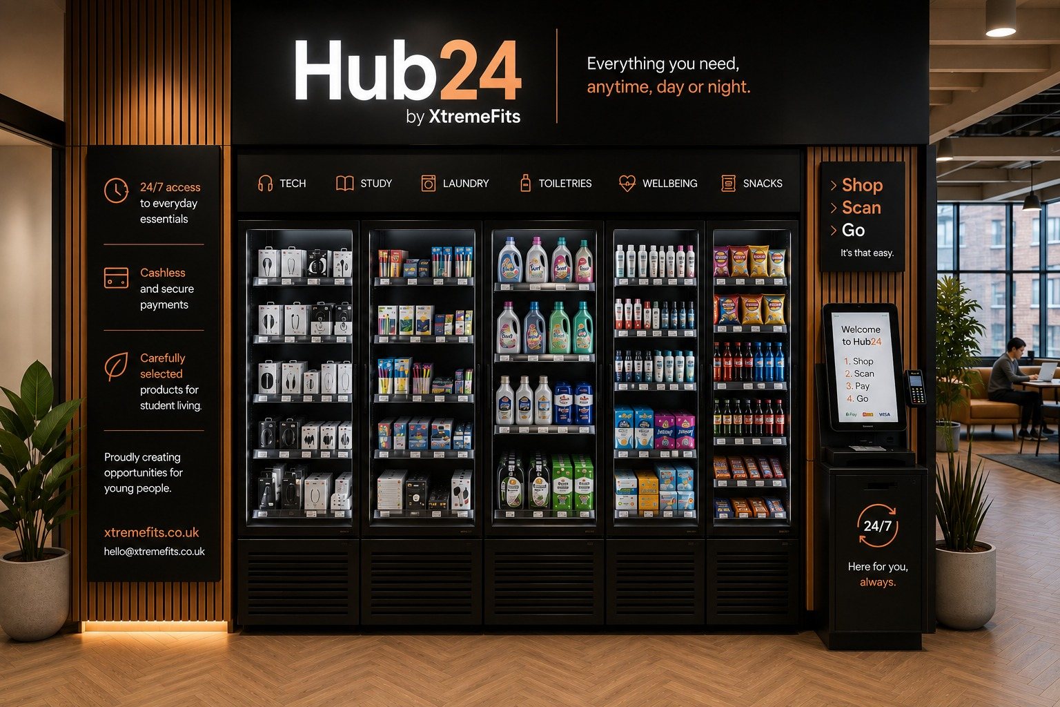 Hub24 24/7 mini-store concept by XtremeFits